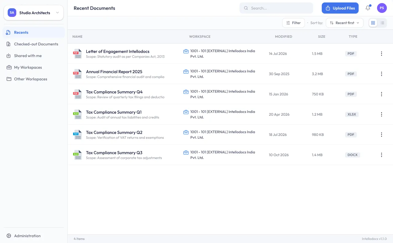 Recent documents across the whole firm